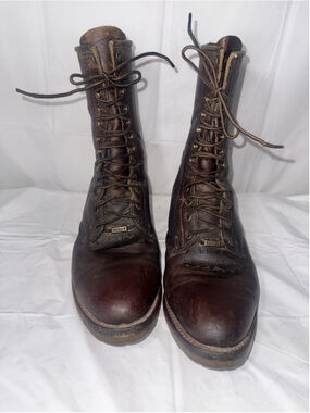 Double-H Mens Size 13 D Leather Packer Lacer Logger Work Boots USA DH9635